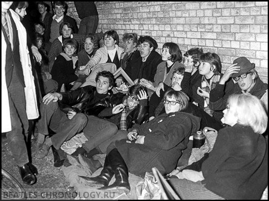 Queueing overnight for tickets for the Beatles who were appearing at the Regal Cinema. .October 1963..Old CEN neg Y1934