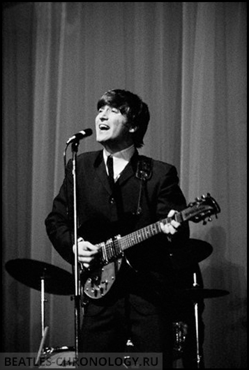 John Lennon of the Beatles at the Olympia Hall