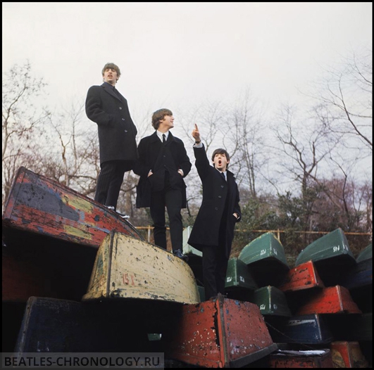 The Beatles Standing on Boats