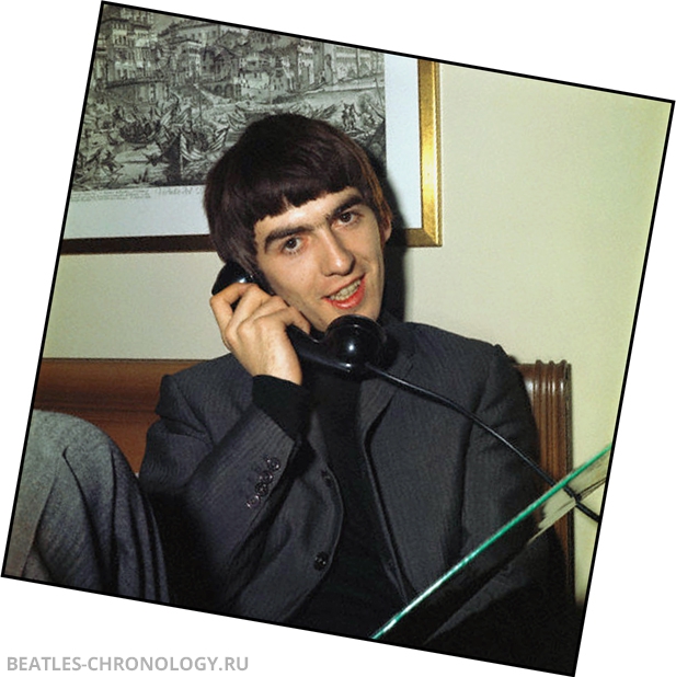 George Harrison Talking on Telephone