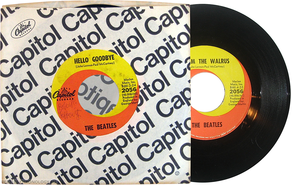 В США поступили в продажу сингл Hello Goodbye и I Am The Walrus и альбом  Magical Mystery Tour - The Beatles History